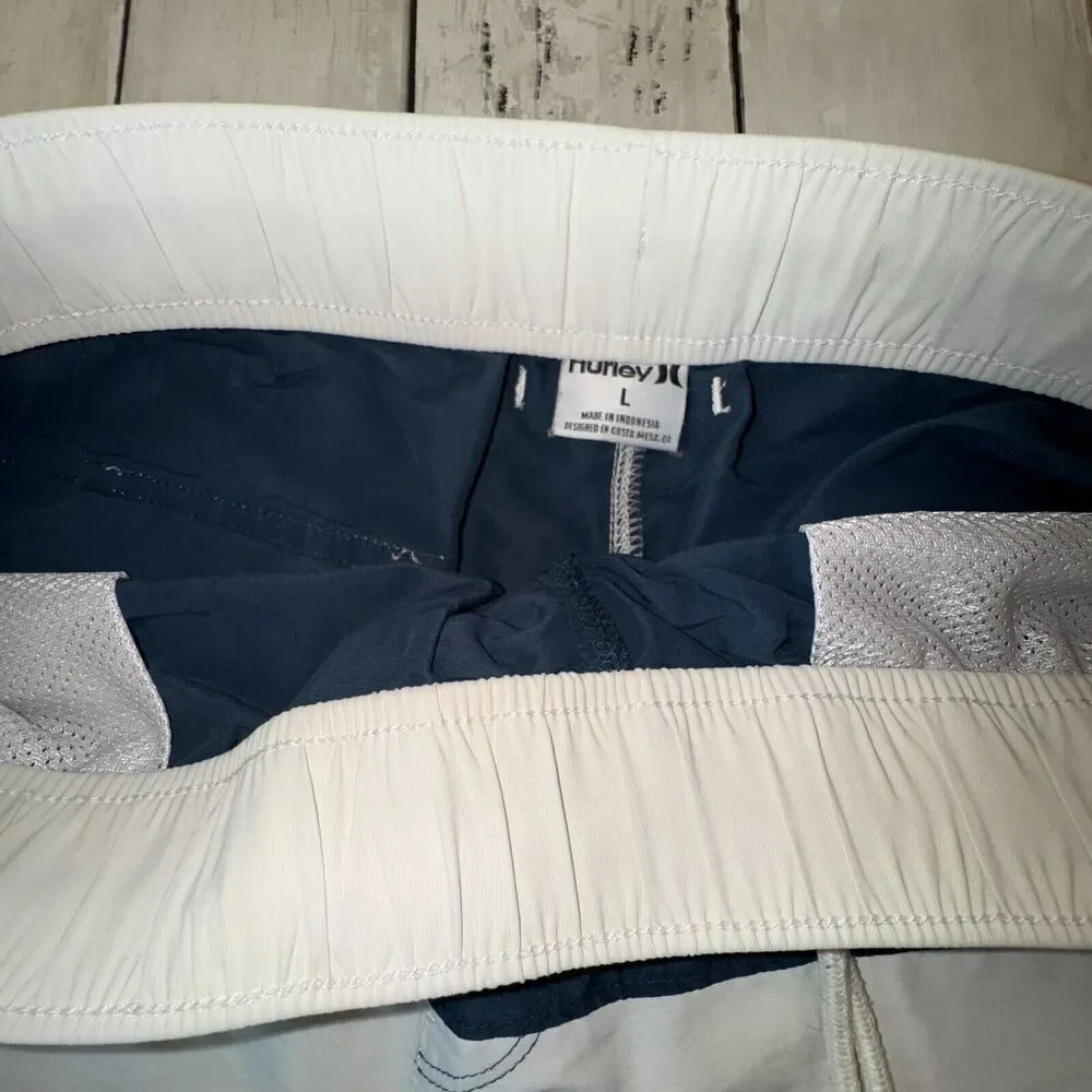 Men's Two-Tone Navy and Cream Swim Trunks